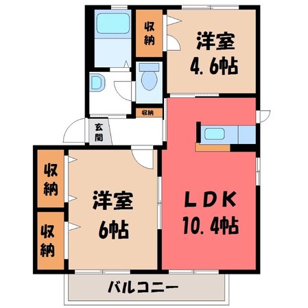 宇都宮駅 バス23分  山崎街道入口下車：停歩7分 1階の物件間取画像